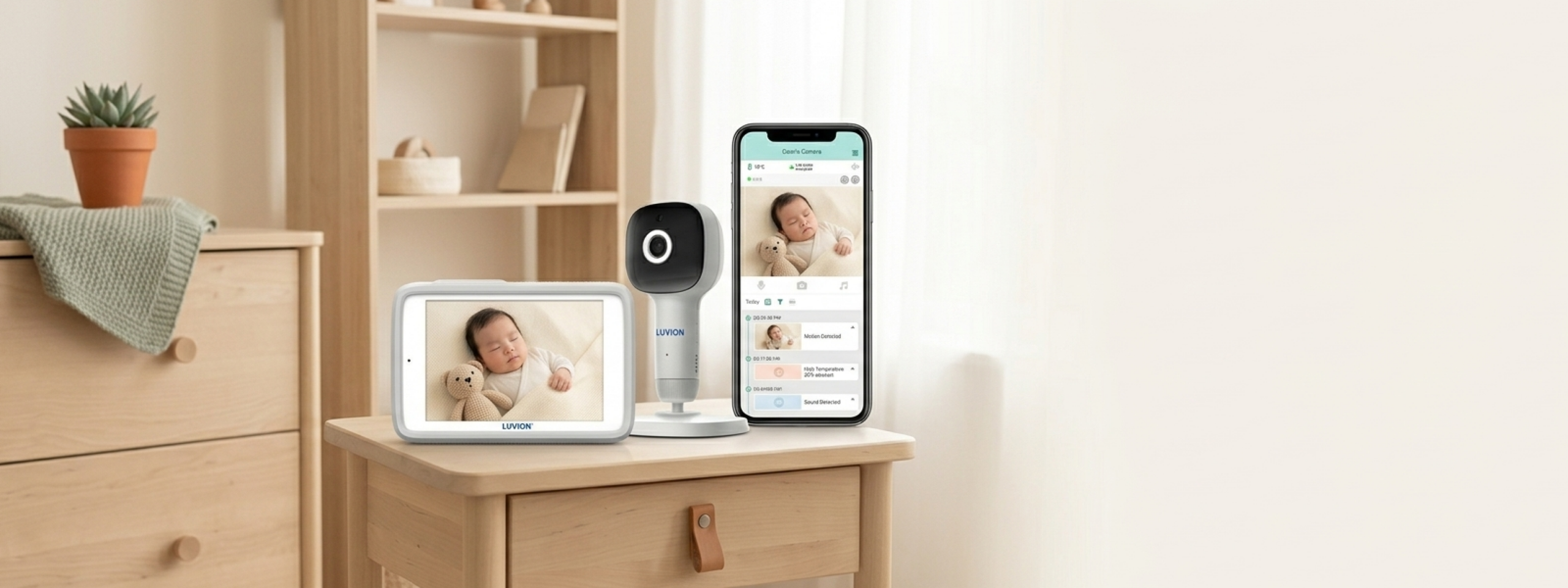 Luvion Grand Elite 4 Connect babyfoon met app en ouderunit